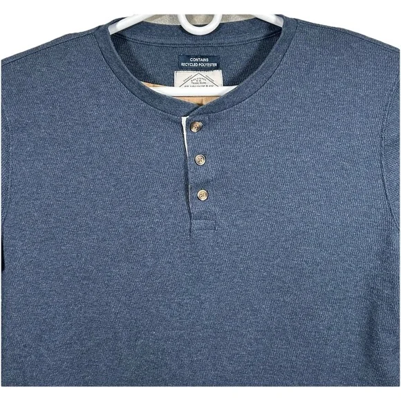 St. John's Bay Shirt Henley Sweater Men's Extra Large Long Sleeve Blue Knit - Picture 1 of 7